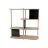 DIZY Design Étagères Grande étagère 4 Niveaux En Chêne Et Métal Noir