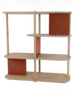 DIZY Design Étagères Grande étagère 4 Niveaux En Chêne Et Métal Noir -Vaisseliers Soldes Magasin grande etagere 4 niveaux en chene et metal terracotta 3