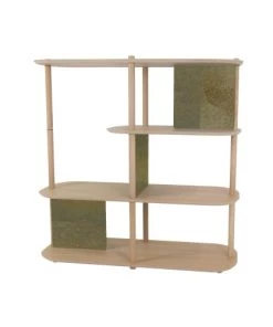 DIZY Design Étagères Grande étagère 4 Niveaux En Chêne Et Métal Vernis BRUT