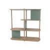DIZY Design Étagères Grande étagère 4 Niveaux En Chêne Et Métal Vert