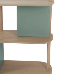 DIZY Design Étagères Grande étagère 4 Niveaux En Chêne Et Métal Vert -Vaisseliers Soldes Magasin grande etagere 4 niveaux en chene et metal vert 3
