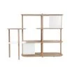 DIZY Design Étagères Grande étagère Avec Plateaux Pivotants En Chêne Et Métal Blanc