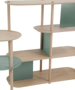 DIZY Design Étagères Grande étagère Avec Plateaux Pivotants En Chêne Et Métal Terracotta -Vaisseliers Soldes Magasin grande etagere avec plateaux pivotants en chene et metal terracotta 3