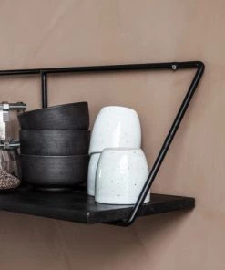 House Doctor Étagères Grande étagère Murale En Bois Noir -Vaisseliers Soldes Magasin grande etagere murale en bois noir 1