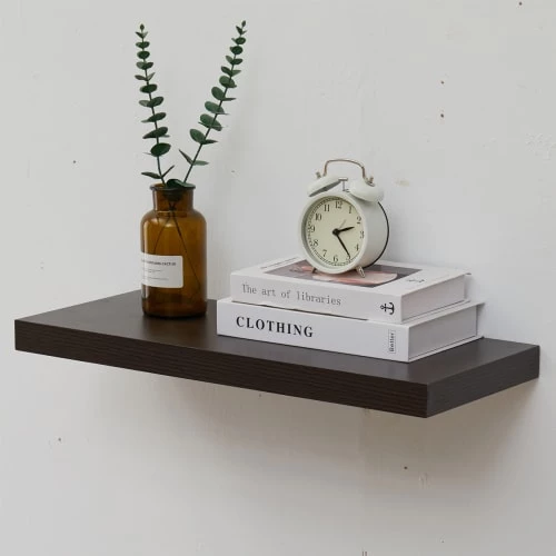 Mobili Rebecca Étagères Lot De 2 étagères Murales 60x25 Cm En Mdf Marron Wengé 2 Mobili Rebecca Étagères Lot De 2 étagères Murales 60x25 Cm En Mdf Marron Wengé – Image 2