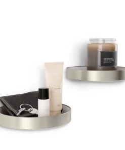 Umbra Étagères Lot De 2 étagères Murales Rondes D 16,5cm Nickel -Vaisseliers Soldes Magasin lot de 2 etageres murales rondes d 16 5cm nickel 3