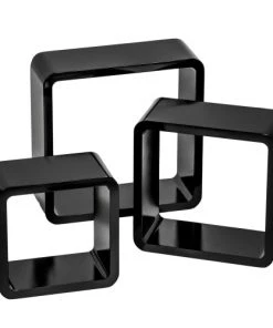 Tectake Étagères Lot De 3 étagères Cube LENA Effet Noir