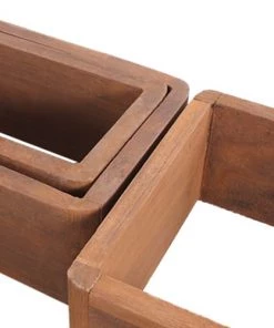 Mobili Rebecca Étagères Lot De 3 étagères Murales En Bois De Paulownia Marron Foncé -Vaisseliers Soldes Magasin lot de 3 etageres murales en bois de paulownia marron fonce 3