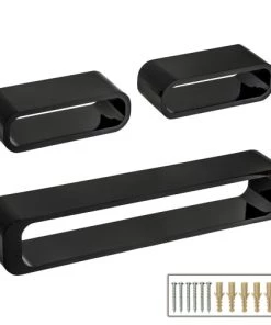 Tectake Étagères Lot De 3 étagères Murales LIV Effet Noir -Vaisseliers Soldes Magasin lot de 3 etageres murales liv effet noir 4