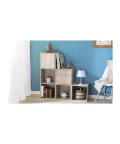 Casâme Étagères Meuble 2 Cases Avec Fond 32 X 30 X 63 Cm - Marron -Vaisseliers Soldes Magasin meuble 2 cases avec fond 32 x 30 x 63 cm marron 4