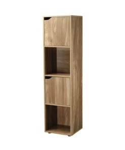 Casâme Étagères Meuble 4 Cases Décor Bois 2 Portes -Vaisseliers Soldes Magasin meuble 4 cases decor bois 2 portes 2