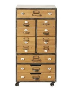 Maisons Du Monde Étagères Meuble De Rangement 12 Tiroirs à Roulettes