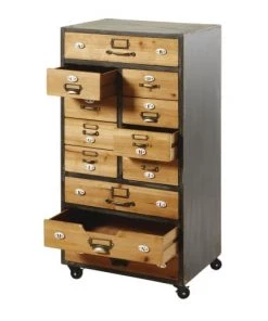 Maisons Du Monde Étagères Meuble De Rangement 12 Tiroirs à Roulettes -Vaisseliers Soldes Magasin meuble de rangement 12 tiroirs a roulettes 1000 3 25 189281 3