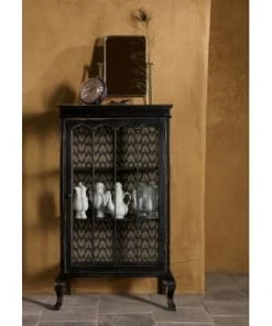 Bepurehome Vitrines Meuble De Rangement à Roulettes, Vitrine Métal Noir -Vaisseliers Soldes Magasin meuble de rangement a roulettes vitrine metal noir 4