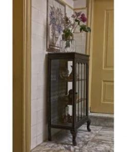 Bepurehome Vitrines Meuble De Rangement à Roulettes, Vitrine Métal Noir -Vaisseliers Soldes Magasin meuble de rangement a roulettes vitrine metal noir 5