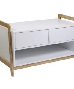 The Home Deco Factory Étagères Meuble De Rangement Bas Scandinave Blanc