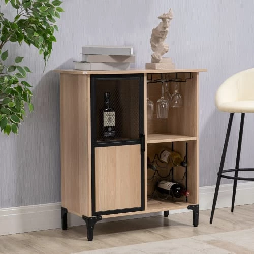 Homcom Étagères Meuble De Rangement Bouteilles Verre Style Industriel 2 Homcom Étagères Meuble De Rangement Bouteilles Verre Style Industriel – Image 2