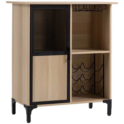 Homcom Étagères Meuble De Rangement Bouteilles Verre Style Industriel 1 Homcom Étagères Meuble De Rangement Bouteilles Verre Style Industriel