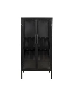 BOITE A DESIGN Vitrines Meuble Range Bouteille En Bois Noir