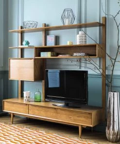 Maisons Du Monde Étagères Meuble TV étagère Vintage 3 Tiroirs 1 Porte En Chêne Massif -Vaisseliers Soldes Magasin meuble tv etagere vintage 3 tiroirs 1 porte en chene massif 1000 10 37 147145 7