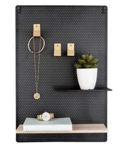 Present Time Étagères Panneau Perforé En Métal Noir
