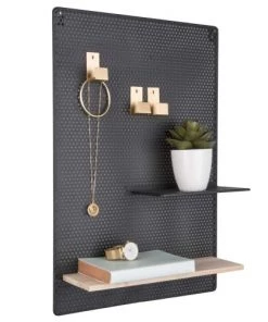 Present Time Étagères Panneau Perforé En Métal Noir -Vaisseliers Soldes Magasin panneau perfore en metal noir 4