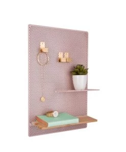 Present Time Étagères Panneau Perforé En Métal Rose Pastel -Vaisseliers Soldes Magasin panneau perfore en metal rose pastel 3