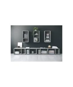 Meubles & Design Étagères Petite étagère Murale 2 Niches Gris Ciment -Vaisseliers Soldes Magasin petite etagere murale 2 niches gris ciment