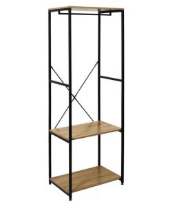 Toilinux Étagères Portant à Vêtements Marron Et Noir Marron