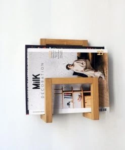 Arne Lykke Étagères Porte-revue Mural En Chêne Bois Clair -Vaisseliers Soldes Magasin porte revue mural en chene bois clair 3