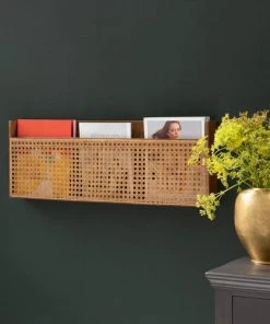 Passage Vernet Étagères Porte-revues Mural En Cannage Marron -Vaisseliers Soldes Magasin porte revues mural en cannage marron 2