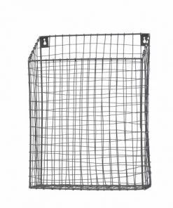 Maison Tilleul Étagères Porte-revues Mural Métal Grillagé Gris