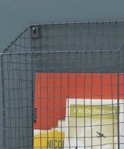 Maison Tilleul Étagères Porte-revues Mural Métal Grillagé Gris -Vaisseliers Soldes Magasin porte revues mural metal grillage gris 4