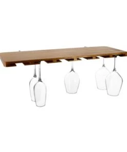 OGO Living Étagères Porte Verres à Vin Mural En Bois D'acacia 60cm -Vaisseliers Soldes Magasin porte verres a vin mural en bois d acacia 60cm 3