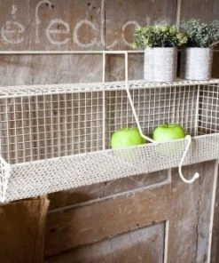 PIB Étagères Rangement Mural En Métal Blanc -Vaisseliers Soldes Magasin rangement mural en metal blanc 2