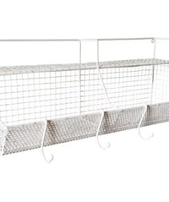 PIB Étagères Rangement Mural En Métal Blanc