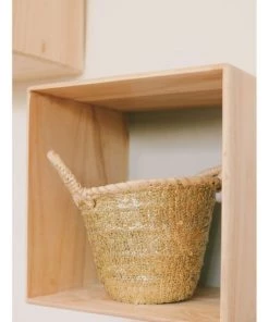 Saudara Collections Étagères Set De 2 Niches En Bois Massif Gris Et Bois Naturel -Vaisseliers Soldes Magasin set de 2 niches en bois massif gris et bois naturel 2