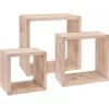 Wadiga Étagères Set De 3 étagères Carrées En Bois - 42x42x20cm