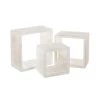 Wadiga Set De 3 Étagères Murales En Bois Blanchi - 38x38x20cm