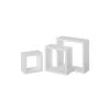 Wadiga Étagères Set De 3 étagères Murales En Bois MDF Blanc - 25x25x9cm