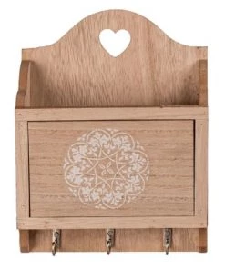 Out Of The Blue Étagères Support à Clefs En Bois Brut