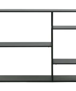 Woood Étagères Table Console Murale En Métal Noir 87.5x120x35 Cm