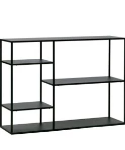 Woood Étagères Table Console Murale En Métal Noir 87.5x120x35 Cm -Vaisseliers Soldes Magasin table console murale en metal noir 87 5x120x35 cm 3