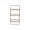 Bepurehome Étagères Table D'appoint Avec 3 étagères Métal Doré 106x58x33