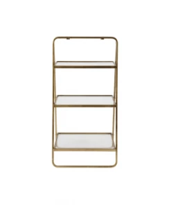 Bepurehome Étagères Table D'appoint Avec 3 étagères Métal Doré 106x58x33