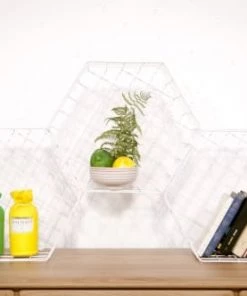 PIB Étagères Trio D'étagères Murales En Métal Blanc -Vaisseliers Soldes Magasin trio d etageres murales en metal blanc 2