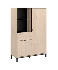 Calicosy Vaisseliers Vaisselier 2 Portes 1 Tiroir L100 X H148 Cm - Décor Chêne Et Noir -Vaisseliers Soldes Magasin vaisselier 2 portes 1 tiroir l100 x h148 cm decor chene et noir 4