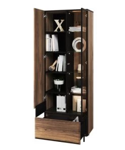 Lnt Vaisseliers Vaisselier 2 Portes 1 Tiroir Naturel Et Noir -Vaisseliers Soldes Magasin vaisselier 2 portes 1 tiroir naturel et noir 2