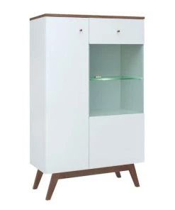 Brw Vaisseliers Vaisselier 2 Portes Blanc Et Naturel