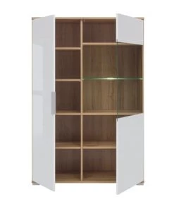 Brw Vaisseliers Vaisselier 2 Portes Blanc Et Naturel -Vaisseliers Soldes Magasin vaisselier 2 portes blanc et naturel 2